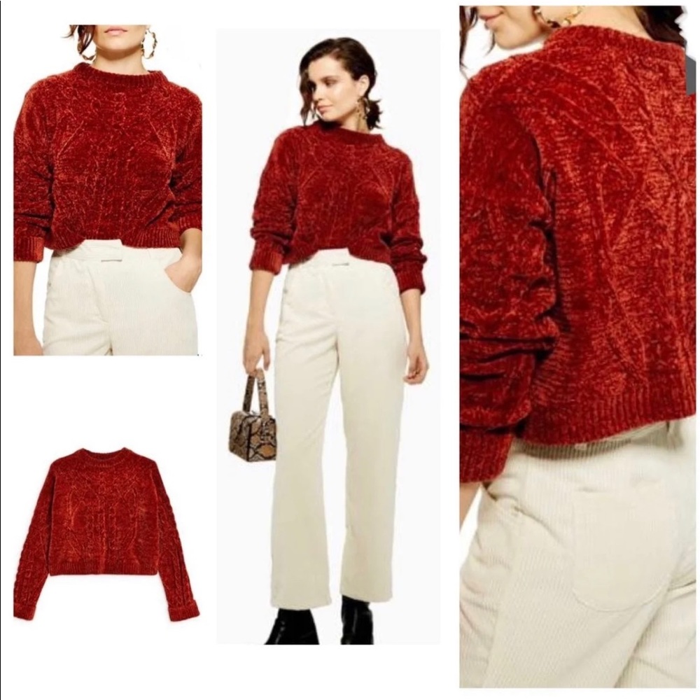 NWT TOPSHOP chenille sweater size 12